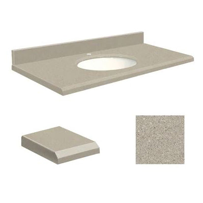 VANITY TOP 49X22 CHO QUARTZ Q4922-3E-E-W-1 OLYMPIA GRAY
