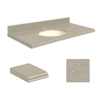 VANITY TOP 49X22 CHO QUARTZ Q4922-3E-U-B-1 OLYMPIA GRAY