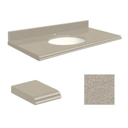 VANITY TOP 49X22 CHO QUARTZ Q4922-3E-U-W-1 OLYMPIA GRAY