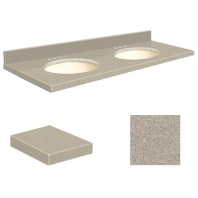 VANITY TOP 61X22 8CC QUARTZ Q61222-3E-A-B-8 OLYMPIA GRAY