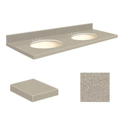 VANITY TOP 61X22 8CN QUARTZ Q61222-3E-A-B-8C OLYMPIA GRAY