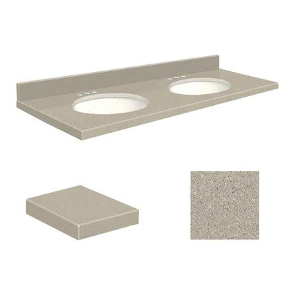 VANITY TOP 61X22 8CC QUARTZ Q61222-3E-A-W-8 OLYMPIA GRAY