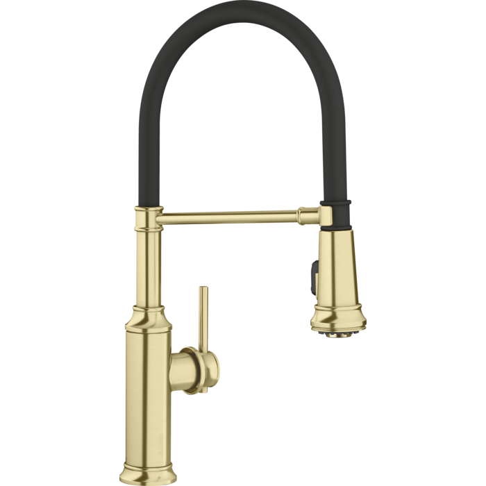 Empressa Single Hole Semi-Pro Kitchen Faucet in Satin Gold