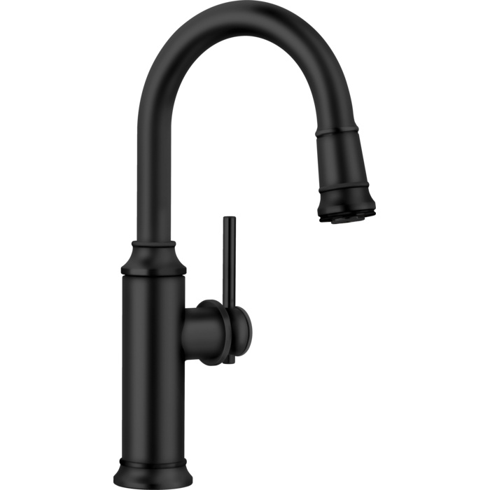 Empressa 1-Hole Pull-Down Spray Bar Faucet in Matte Black