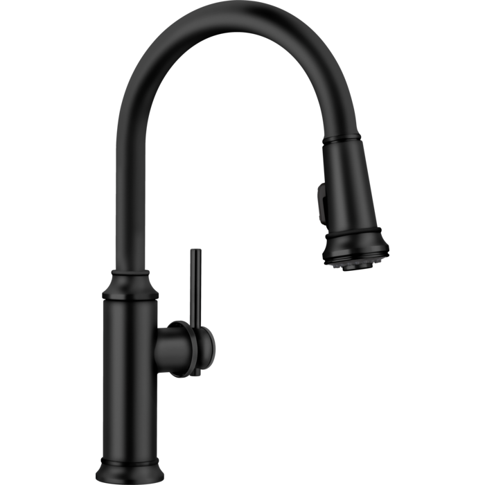 Empressa High Arc Kitchen Faucet w/Pull-Down Spray in Matte Black