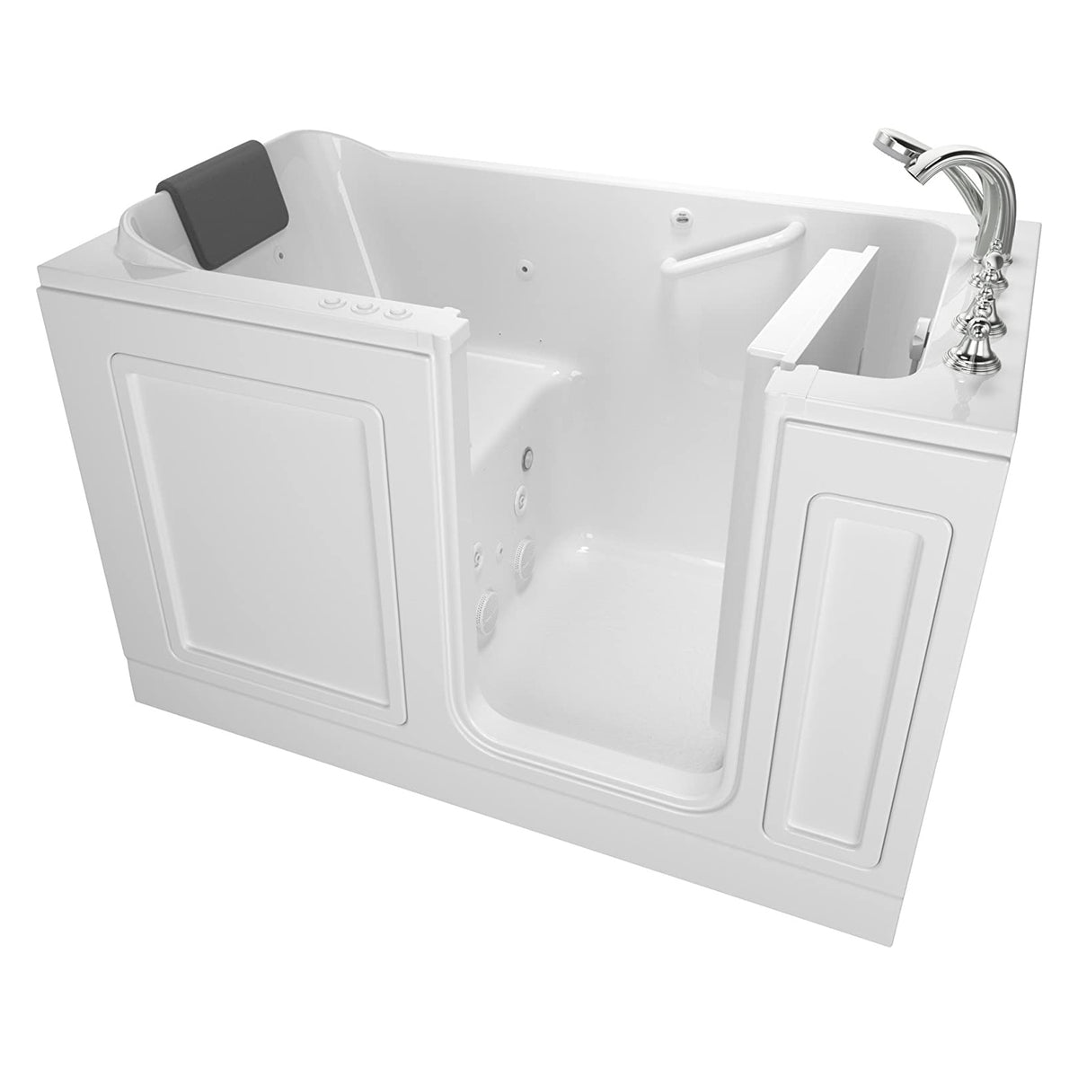 Luxury 60x32x37-1/2" Combo Walk-In Tub w/Right Drain White
