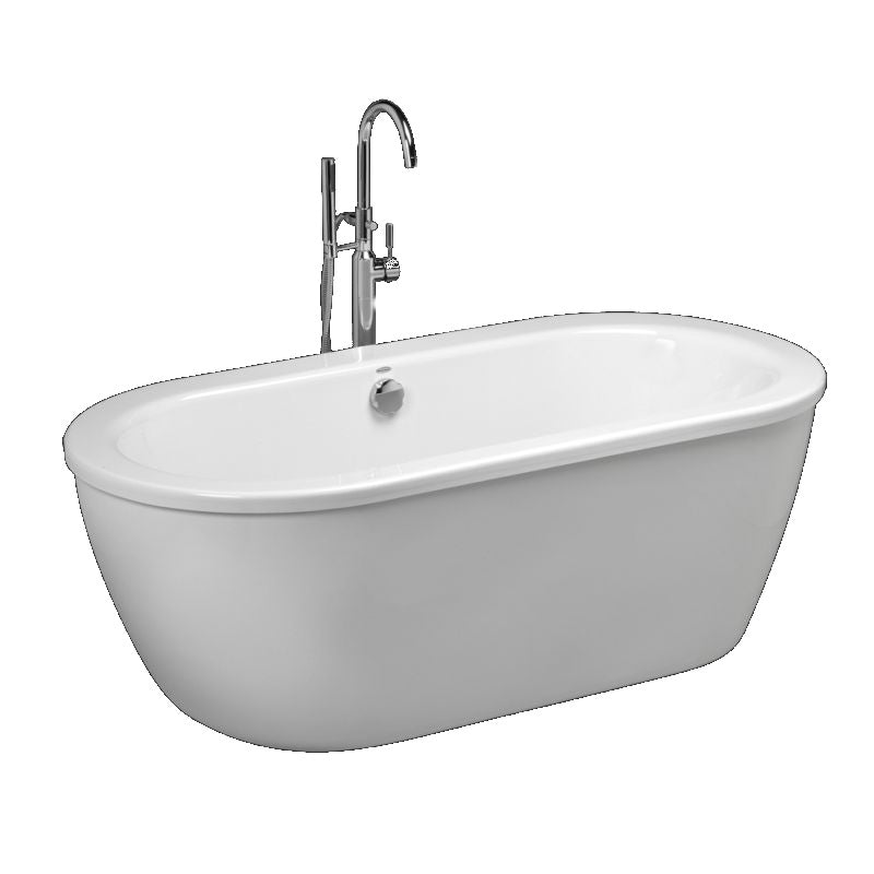 Cadet 66x32x23" Freestanding Bathtub & BN Faucet Kit, Arctic