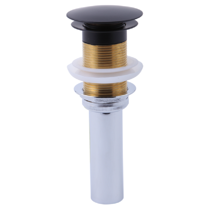 Brizo Push Button Pop-Up Drain, No Overflow in Matte Black