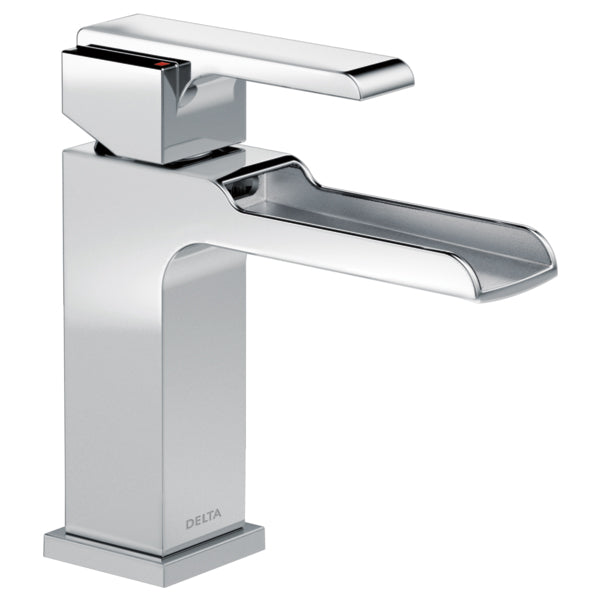 Ara Single Hole Channel Spout Lav Faucet in Chrome, No Drain