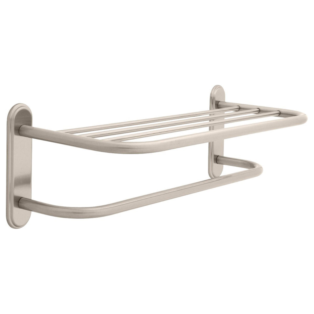 Towel Shelf 24" w/ Towel Bar in Satin Nickel