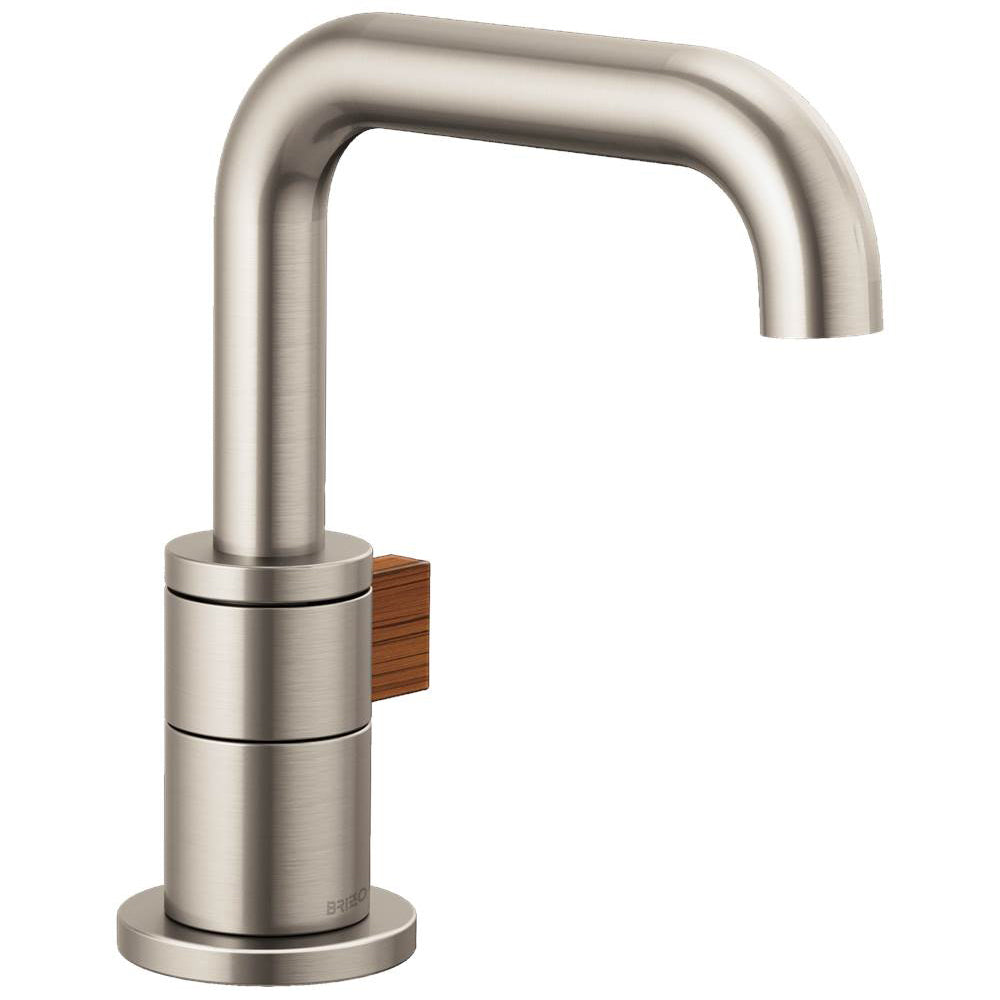 Brizo Litze Eco Single Hole Lav Fct in Luxe Nickel/TeakWood