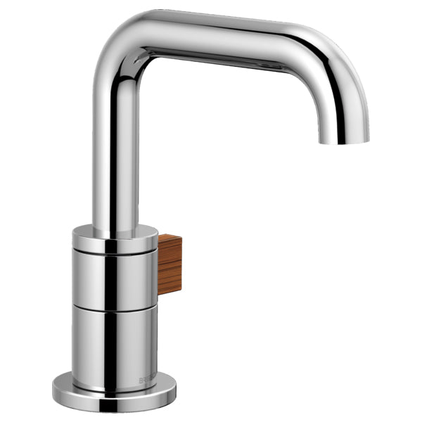 Brizo Litze Single Hole Lavatory Faucet in Chrome/Teak Wood