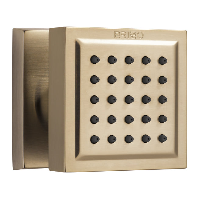 Brizo Essential Surface Mount Square Body Spray In Luxe Gold