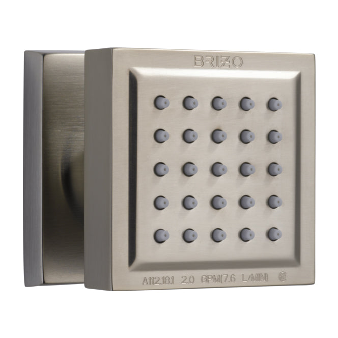 Brizo Essential Surface Mount Square Body Spray In Luxe Nickel