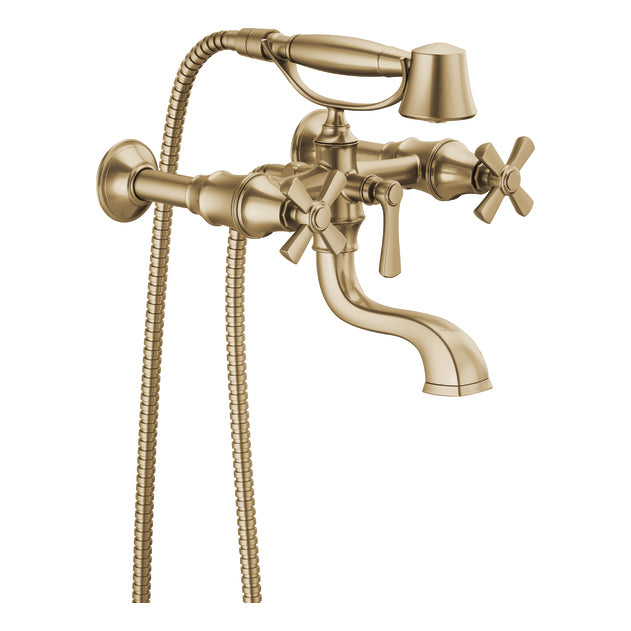 Deck Mount 38" Tub Filler Risers in Luxe Gold