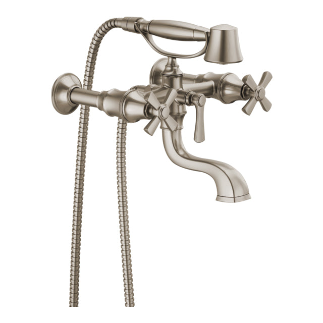 Deck Mount 38" Tub Filler Risers in Luxe Nickel