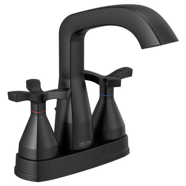 Stryke Centerset Lav Faucet in Matte Black w/Helo Handles