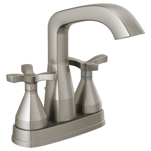 Stryke Centerset Lav Faucet in Stainless Steel w/Helo Handles
