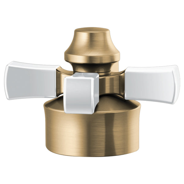 Dorval Single Cross Handle Kit in Champagne Bronze/Porcelain 1 pc