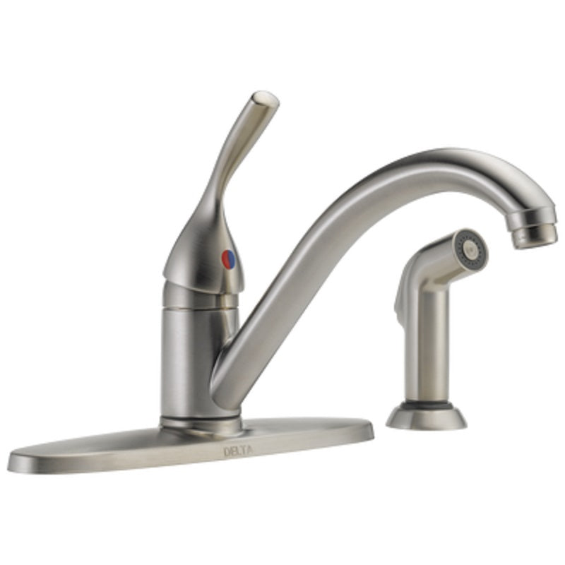 SINK FCT 400-SS-DST W/SPRAY 4HL DECK MNT 3/8 CONNECT