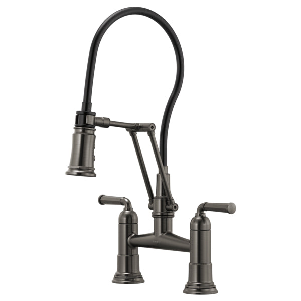 Rook Articulation Bridge Faucet in Luxe Steel