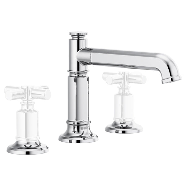 Invari Widespread Lav Faucet w/Column Spout in Chrome, No Handles