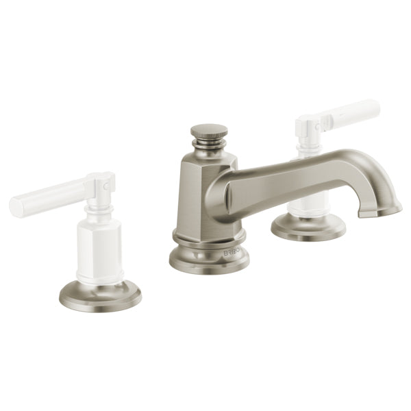 Invari Widespread Lav Faucet w/Angled Spout in Nickel, No Handles