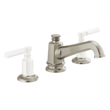 Invari Widespread Lav Faucet w/Angled Spout in Nickel, No Handles
