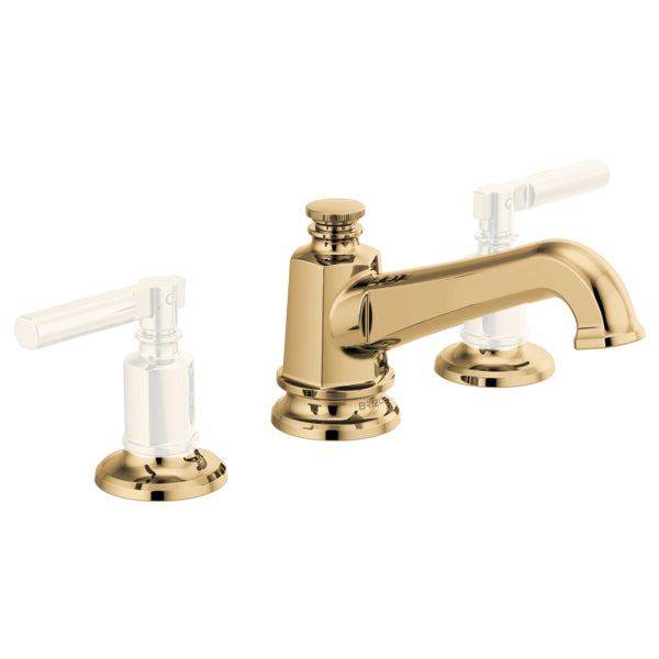 Invari Widespread Lav Faucet w/Angled Spout in Pol Gold, No Handles