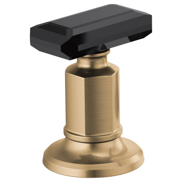 Invari Widespread Knob Handles in Luxe Gold/Black Crystal 1 pair