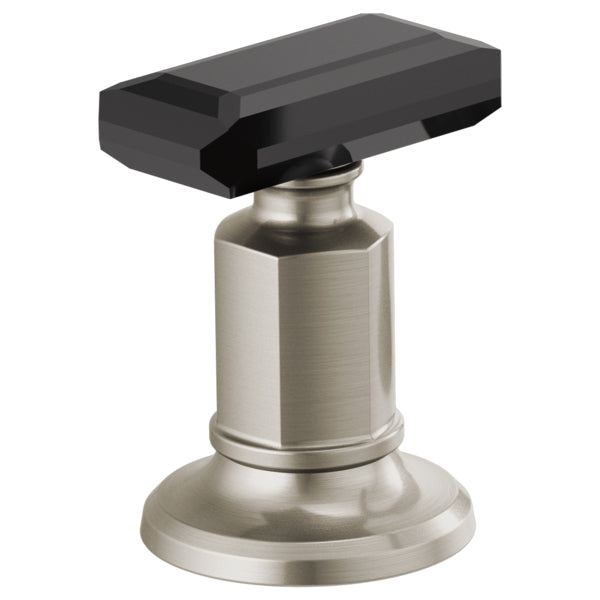 Invari Widespread Knob Handles in Luxe Nickel/Black Crystal 1 pair