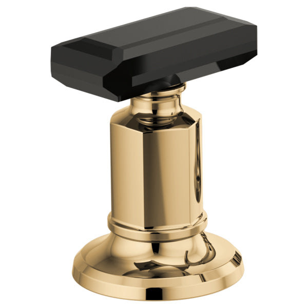 Invari Widespread Knob Handles in Pol Gold/Black Crystal 1 pair