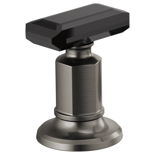 Invari Widespread Knob Handles in Luxe Steel/Black Crystal 1 pair