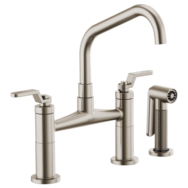 Litze Kitchen Bridge Faucet in Stainless