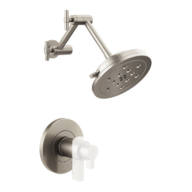 Litze Shower Trim W/Multi-Function Showerhead In Luxe Steel