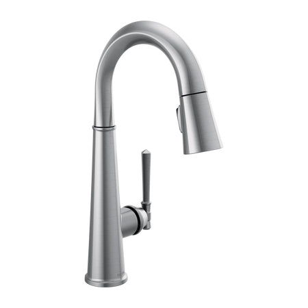 Emmeline 1-Hole Pull-Down Bar/Prep Faucet in Chrome