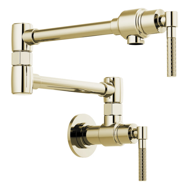 Litze Wall Mount Pot Filler w/Knurl Hdl in Polished Nickel