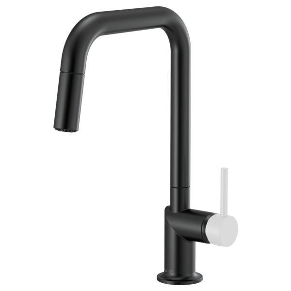 Odin Pull-Down Faucet w/Sq Spout, No Hdl in Matte Black