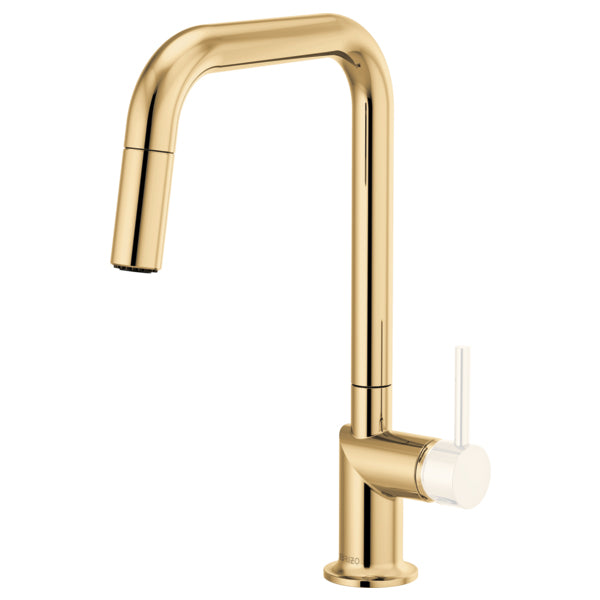 Odin Pull-Down Faucet w/Sq Spout, No Hdl in Polished Gold