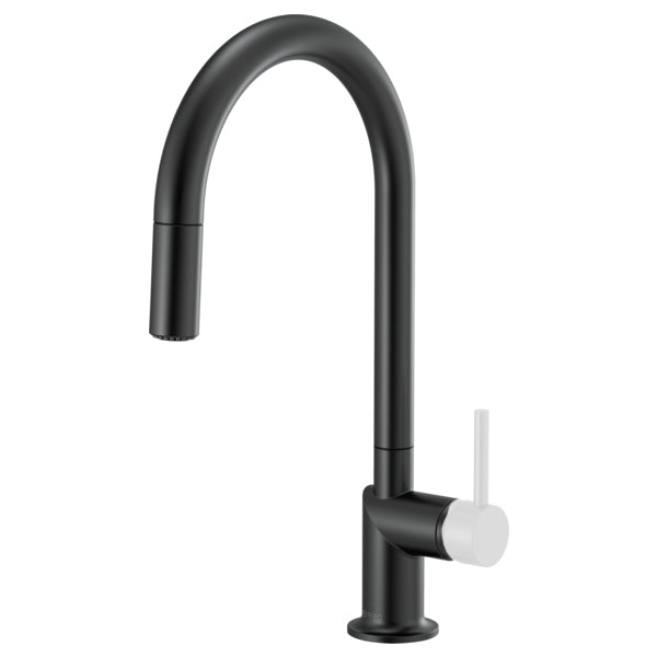 Odin Pull-Down Faucet w/Arc Spout, No Hdl in Matte Black