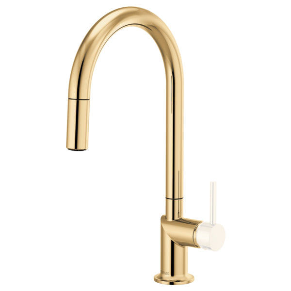Odin Pull-Down Faucet w/Arc Spout, No Hdl in Polished Gold