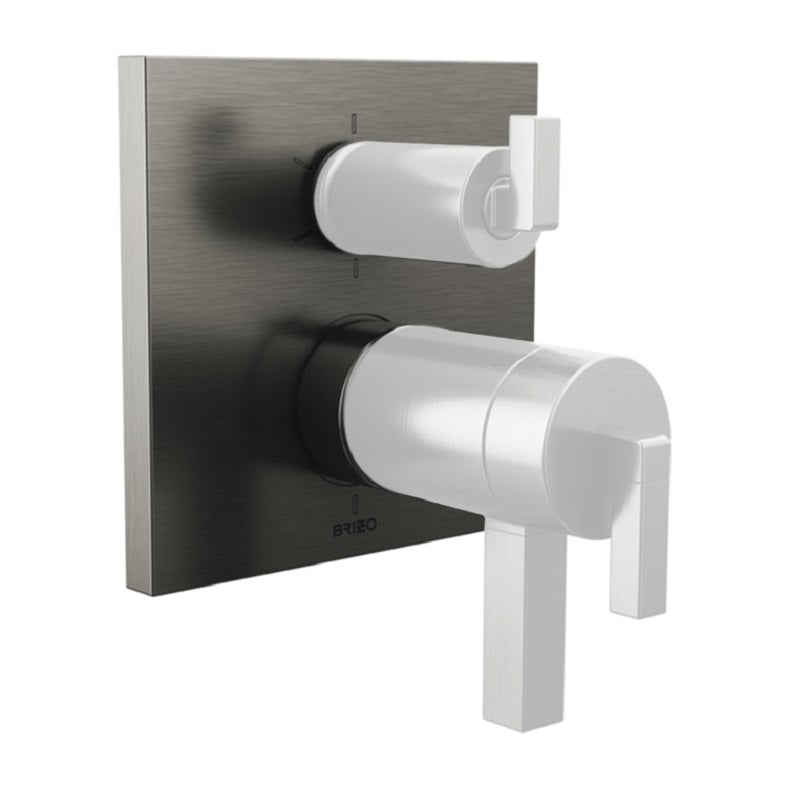 Frank Lloyd Wright Thermostatic Trim w/6F Diverter in Luxe Steel