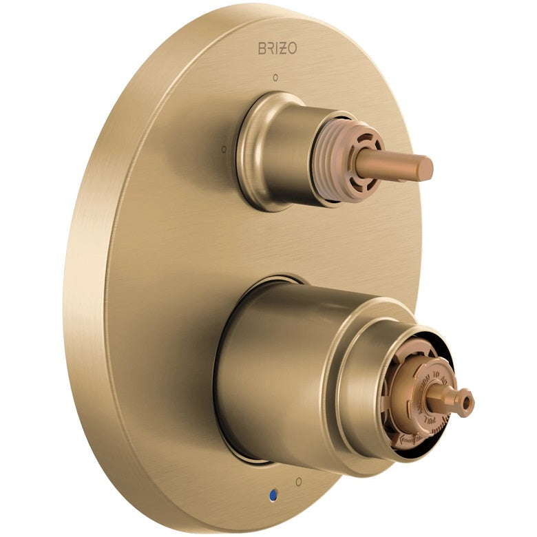 Odin Pressure Balance Trim w/3F Diverter, No Hdl in Luxe Gold