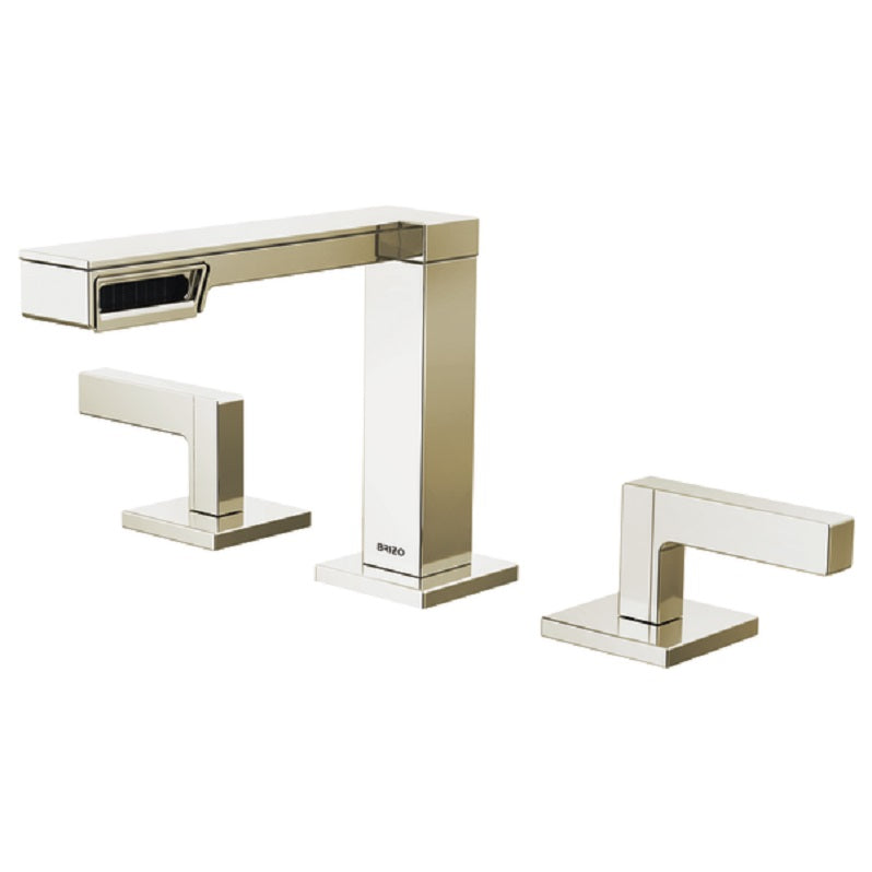 Frank Lloyd Wright Widespread Lav Faucet, No Hdls in Polished Nickel