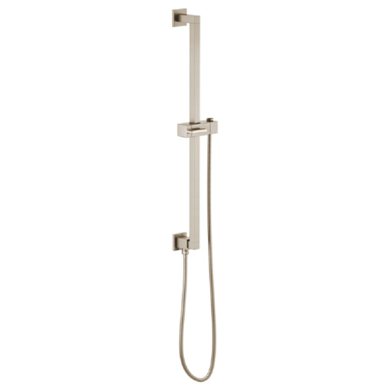 Brizo Essential Linear Square Slide Bar w/Hose in Brushed Nickel