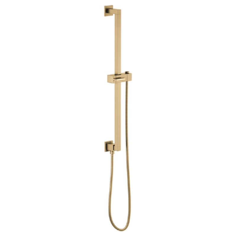 Brizo Essential Linear Square Slide Bar w/Hose in Luxe Gold