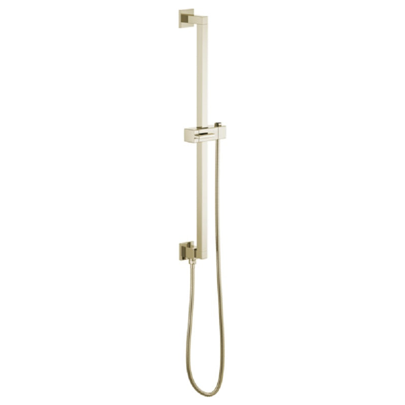 Brizo Essential Linear Square Slide Bar w/Hose in Polished Nickel