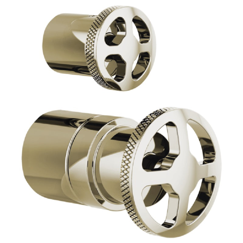 Litze Press Bal Valve w/Diverter Wheel Handle Kit in Polished Nickel (2 pc)
