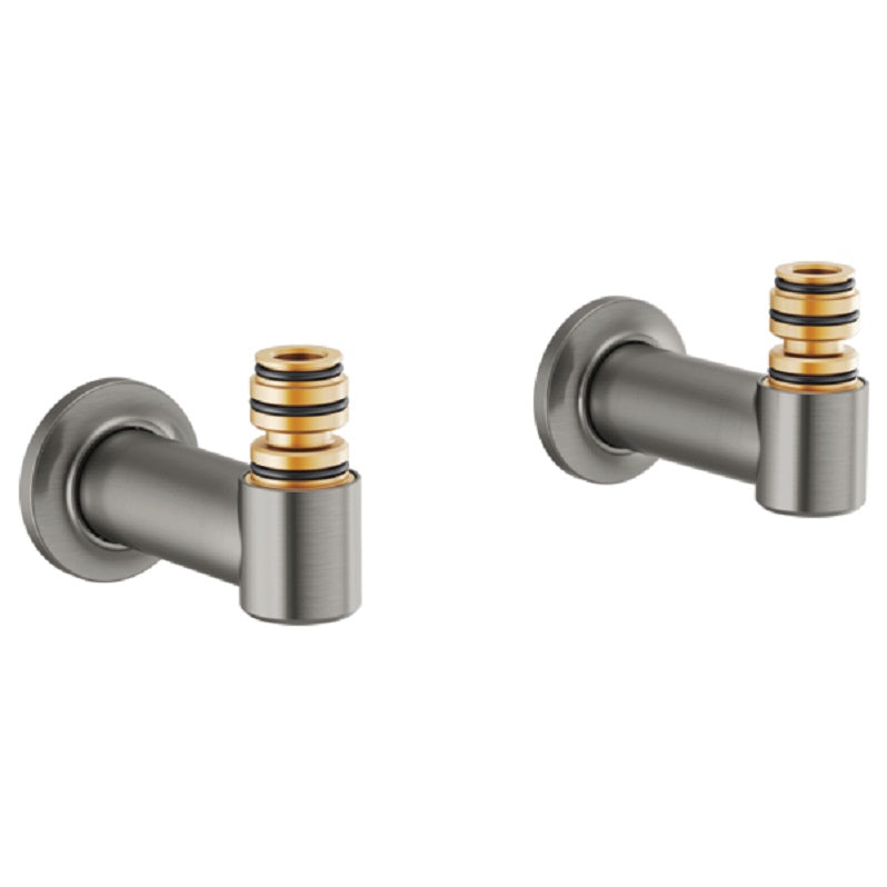 Brizo Wall Mount Tub Filler Unions in Luxe Steel