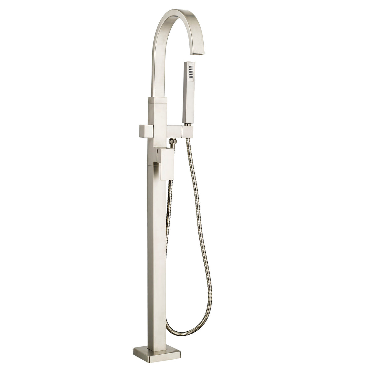 Contemporary Square Tub Trim W/Handshower In Nckl